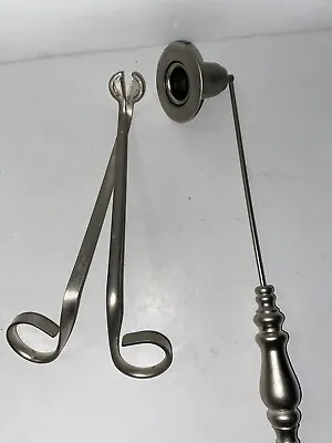 Home Interiors Brushed Pewter Candle Snuffer And Wick Trimming Scissors Vintage • $14.95