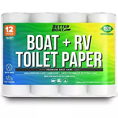 Boat And RV Toilet Paper Septic Safe Quick Dissolve Bulk 12 Pack • $34.49