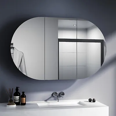 Bathroom Mirror Cabinet Medicine Vanity Wall Mirrored Cupboard White 1200x750mm • $259