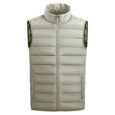 Men Outerwear Lightweight Water-Resistant Finish Sleeveless Puffer Vest Jacket • $20.95