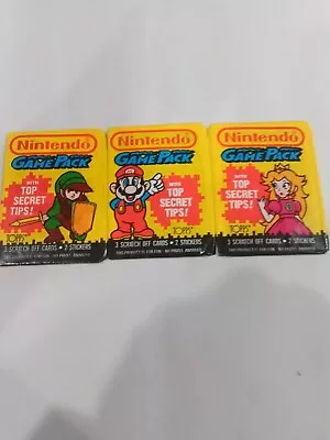 Nintendo Game Pack Topps Cards 1989  3 Sealed Packs Mario Peach Link • $15.99