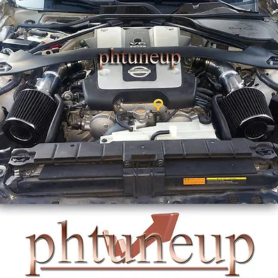 BLACK Fit 2008-2012 2013 INFINITI G37 3.7 3.7L ENGINE DUAL TWIN AIR INTAKE KIT • $134.98