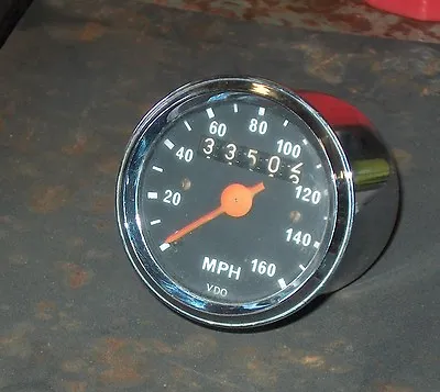 Vdo Speedometer Chrome 2.5  Harley Chopper Cafe Racer Rat Bike Bober Hot Rod  • $99