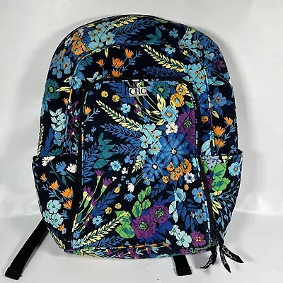 VERA BRADLEY Blue Floral Quilted CHC Backpack Book Bag Special BARLEY USED • $64.99