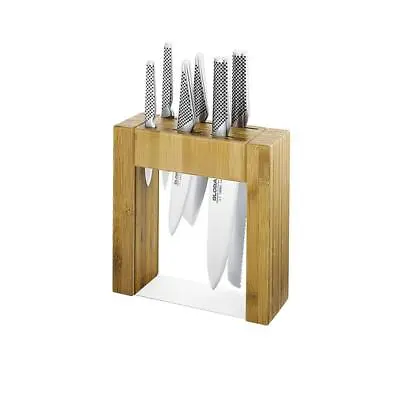 Global Ikasu Stainless Knife Block Set 7 Piece • $439