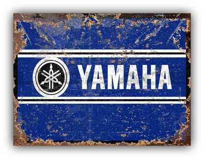 £4.99 • Buy Distressed Yamaha Style Metal Garage Sign Mancave Shed