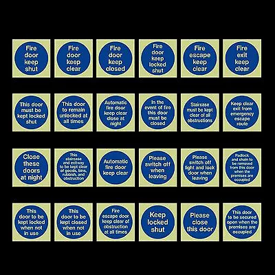 £0.99 • Buy Photoluminescent Fire Door Sign / Sticker - Safety, Keep Clear, Closed, Locked