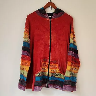 Men And Women's Heavy Cotton Colorful Patchwork Jacket With Block Handknit • $40