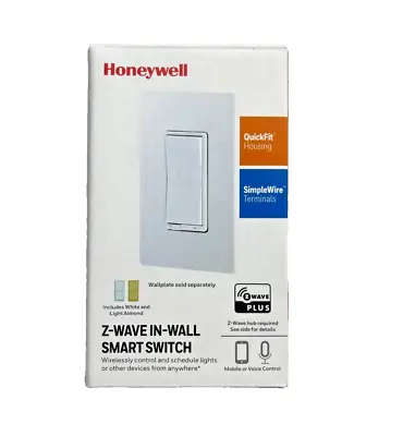 $19.99 • Buy Honeywell Z-WAVE IN-WALL SMART Switch 39348 White & Light Almond Single Switch