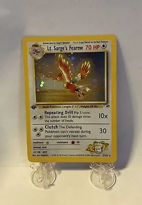 $100 • Buy Pokemon Cards: Gym Heroes 1st Edition Rare Holo: Lt. Surge's Fearow 7/132