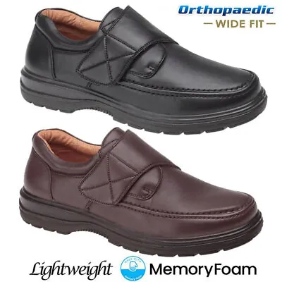 Mens Wide Fit Walking Shoes Driving Soft Orthopaedic Slip On Comfort Casual Shoe • £18.95