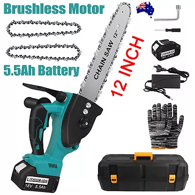 12inch Electric Chainsaw Cordless Wood Cutter Saw 5500mAh Battery For Makita 18V • $105.99