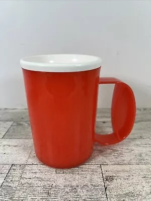 Tupperware NEW VINTAGE Orange Insulated Coffee Hot Cocoa Mug Handle NO SWEAT • $10