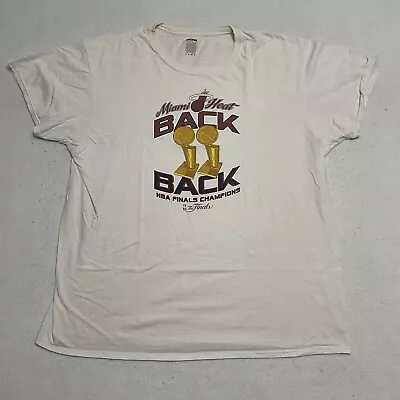 Miami Heat 2013 Back To Back NBA Champions White Hot Shirt Size XL • $24.95