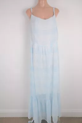City Chic Dress Womens Plus Size XXL Blue White Check Sleeveless Belted Maxi • $49