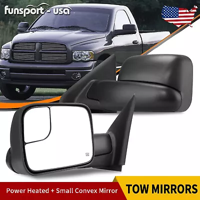 Towing Mirrors For Dodge Ram 03-08 1500 2500 3500 Power Extend Flip Telescoping • $97.69