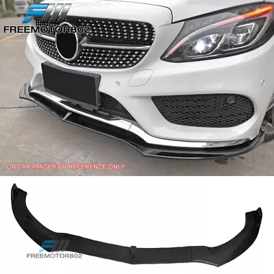 Fits 15-18 Benz W205 C-Class C63 DP Style Front Bumper Lip PP Carbon Fiber Print • $69.99