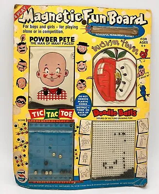 Vintage 1978 Smethport Specialty Co Magnetic Fun Board Powder Pete Tic Tac Toe • $22.88