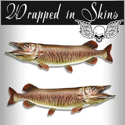 Tiger Musky Fish Stickers Fishing Decals - Indoor / Outdoor Stickers AFP-0088 • $3.14