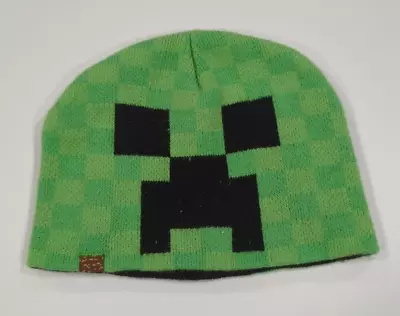 Jinx Minecraft Creeper Face Green Beanie Skull Cap Adults One Size • $7.95