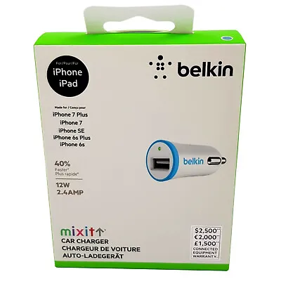 Belkin BoostUp Micro Car Charger 2.4 Amp IPhone IPad Blue F8J054BTBLU  • $18.95