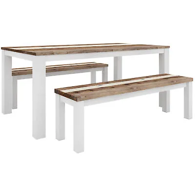 $1933.50 • Buy Orville 3pc Dining Set 1.8m Table 1.5m Bench Solid Acacia Timber Multi Color Div