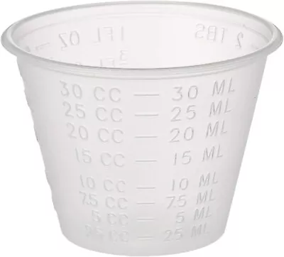 Disposable Graduated Plastic Medicine Cups With Liquid Measuring 1 Oz 100 Co • $7.99