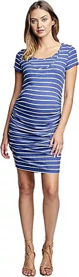 Maternal Women's Maternity & Nursing Blue Stripe Dress XSmall(0-2 )FASTFREE SHIP • $62.98