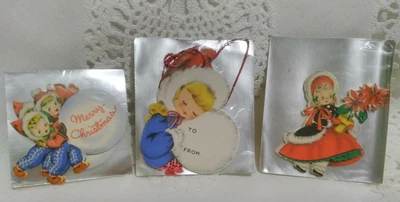 $37.95 • Buy 28 Vintage Christmas Gift Tags Seals HALLMARK Children Girls Paper Ephemera