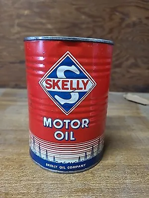 Original Skelly Motor Oil One Quart Metal Oil Can (Full Can) • $23.40
