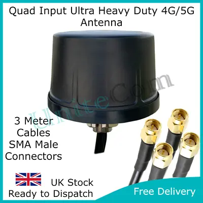 £139.95 • Buy 4G/5G Quad Input Heavy Duty Antenna Anti Vandal Vehicle M2M Outdoor External SMA
