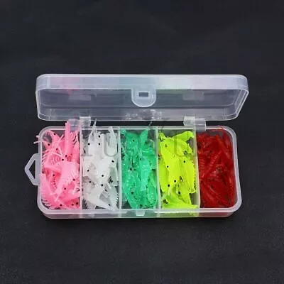 100pcs/kit 3cm Mini Shrimp Soft Grub Bait Carp Bass Luminous Fishing Lure • $0.99