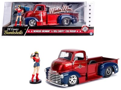 $69.99 • Buy 1:24 Jada DC Comics Bombshells Wonder Woman & 1952 Chevy COE Pickup Red #30453