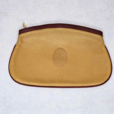 $58.50 • Buy Vintage Cartier Leather Clutch Pouch Bag Zipper Top Tan 