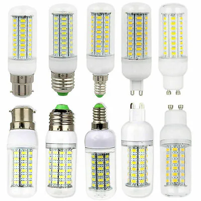 1-10X LED Corn Light Bulb E14 E27 ES BC B22 G9 GU10 5730 SMD 7W - 25W White Lamp • £2