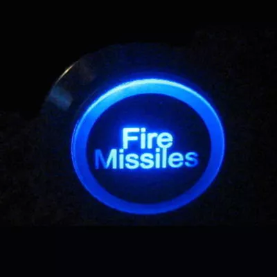 12V 19mm Button Blue LED Light Fire Missiles Momentary Metal Switch XYZ Sales • $6.37