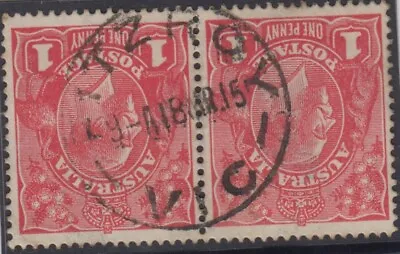 $8 • Buy Postmark 1915 Fitzroy Victoria Australia On Pair 1d Red KGV Stamps   