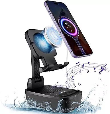 Cell Phone Stand W/Wireless Bluetooth 5.3 Speaker For IPhone 15 14 13 12 X XR XS • £24.90