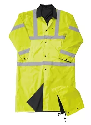 New Xl Liberty Uniform Reversible Raincoat Black / High Vis Yellow Jacket Xl • $24.99