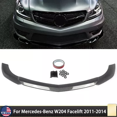 Carbon Fiber Front Bumper Splitter Lip For 2011-2014 Mercedes-Benz C W204 Sport • $172.99