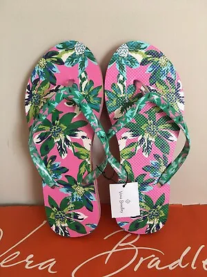 NWT Vera Bradley Flip Flops Beach Sandales Size 5 - 6 Small Tropical Paradise • $22.99
