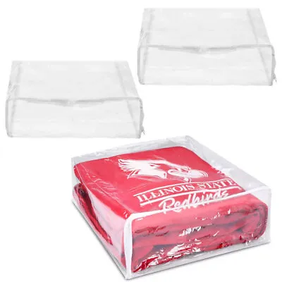 2 Clear Zipper Vinyl Blanket Storage Bag Shield Clothes Dust Dirt Home 15X18X6 • $9.10