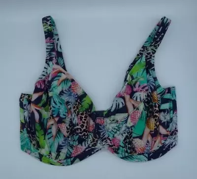 Elomi Bikini Top Women's Size 36K Tropical Pineapple Swimsuit Swim Top Underwire • $25.50