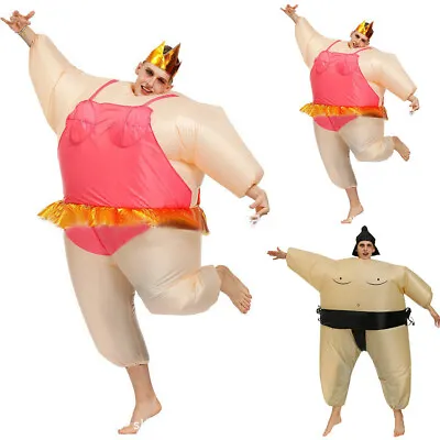 Halloween Inflatable Fat Chub Sumo Cosplay Costume Blow Up Adult Fancy Dress.. • £25.96