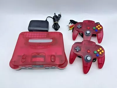 Nintendo 64 Water Melon Clear Red N64 Chose Controller Cables REGION FREE • $139.99