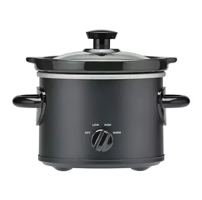 Slow Cooker Crock Pot Black 2 Quart New Programmable Oval Small Families Single • $19.95