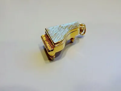 Vintage MONET OPENING PIANO LOCKET Brushed Gold Tone Baby Grand Charm 1  Pendant • $39.99