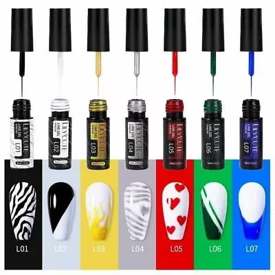 £3.99 • Buy Nail Liner Gel Polish Lily'Cute Solid Colours Glitter Art Pen Painting Gel UVLED