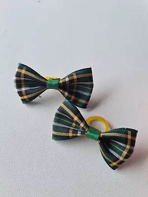 Pet Cat Dog Puppy Tartan Hair Bows Rubber Band Christmas Small Hair Bows • £2.80