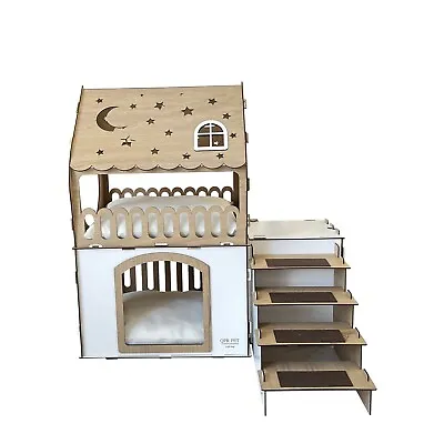 Wooden Rabbit House Bunny Castle Rabbit Furniture Wooden Bunny Bed QPRPET • $220
